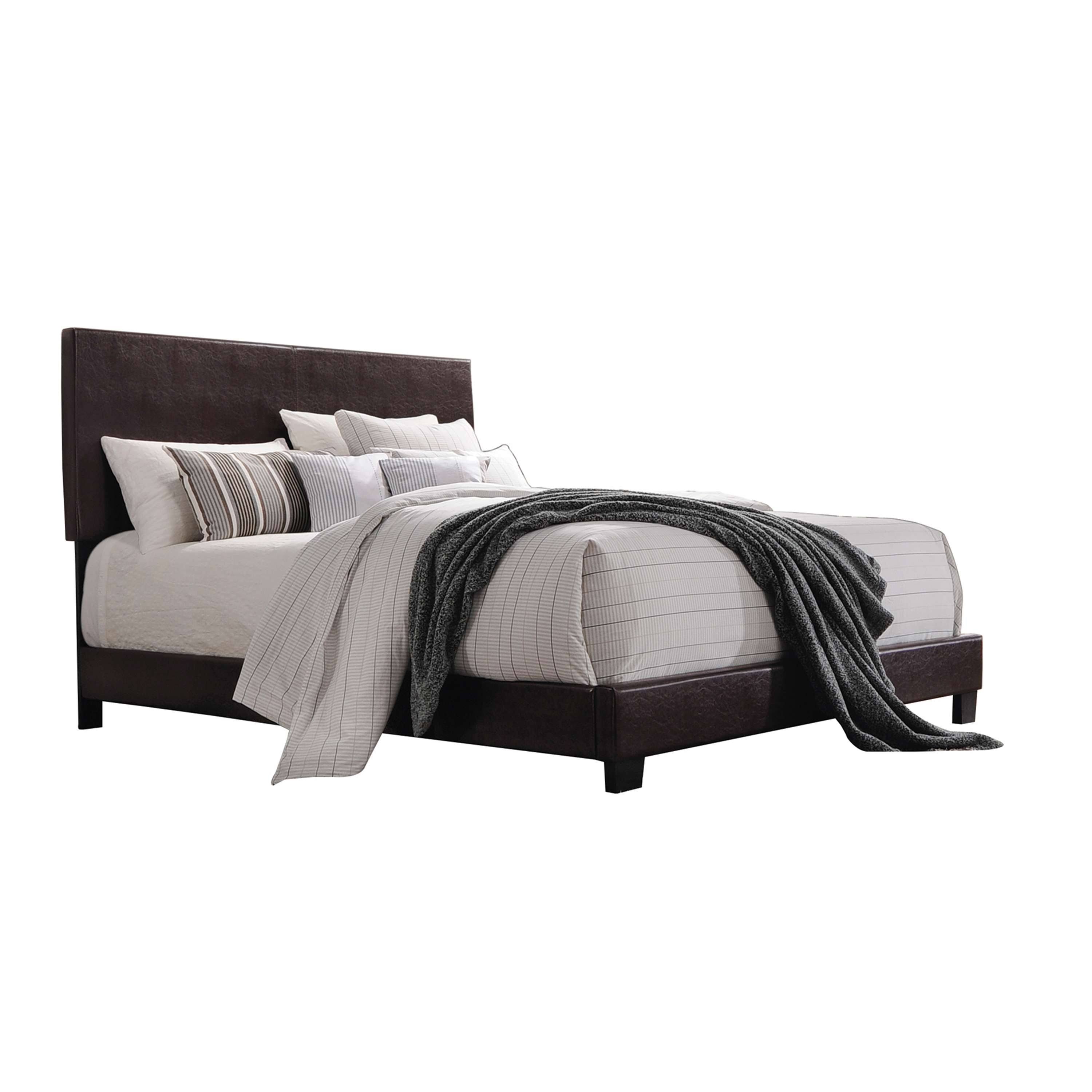 ACME Furniture Lien Upholstered Faux Leather Panel Bed, Espresso, Queen L2LCJY