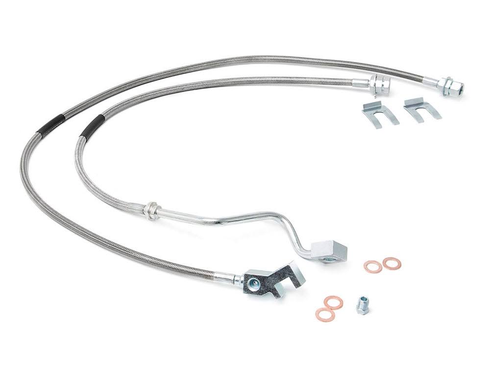 Rough Country 89705 Front Extended Stainless Steel Brake Lines for 4-8-inch Lifts OBS40B