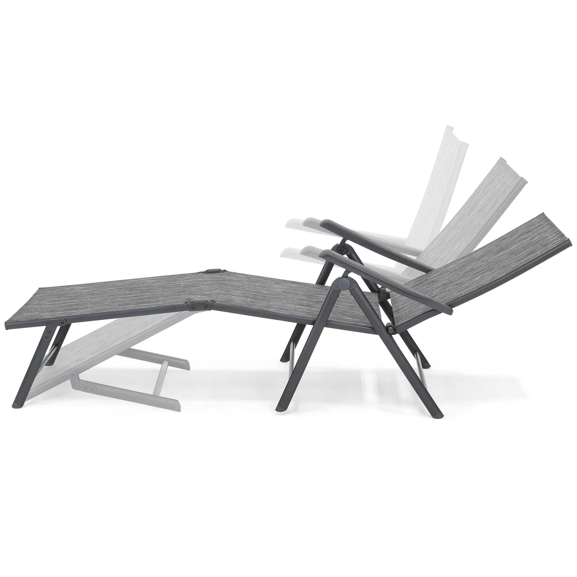 Best Choice Products Outdoor Patio Chaise Recliner Lounge Chairs, Gray - 2 count 68NE9I