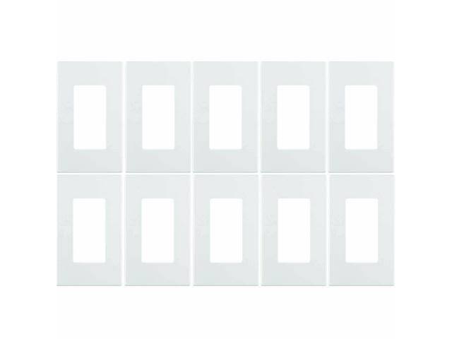 Leviton 80301-SW 1-Gang Decora Plus Wallplate Screwless Snap-On Mount (10...