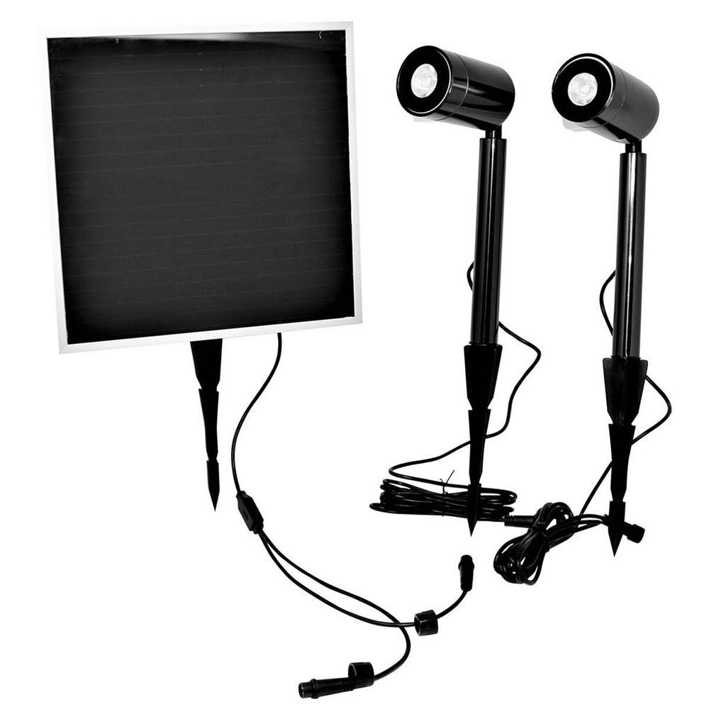 Dual Solar Light with Color Selectable LED and Spot/Flood Lens - Black Stainless PUWCVE
